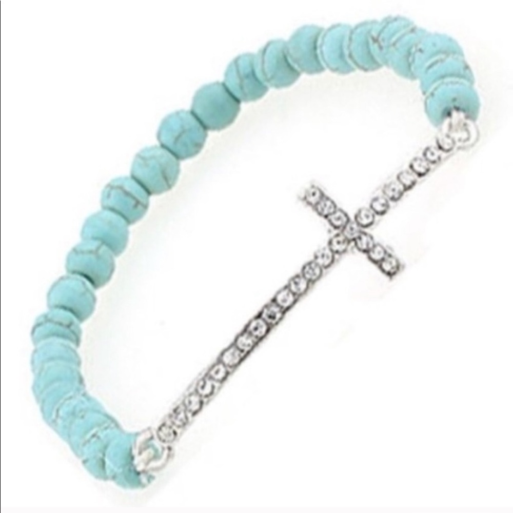 🌵Cross Turquoise Stretch Bracelet